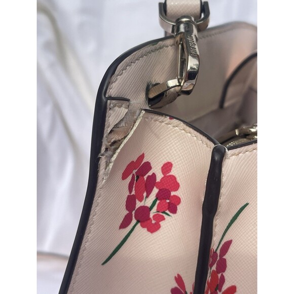 Kate Spade New York Perry Floral Medium Satchel Chalk Pink - Picture 10 of 16